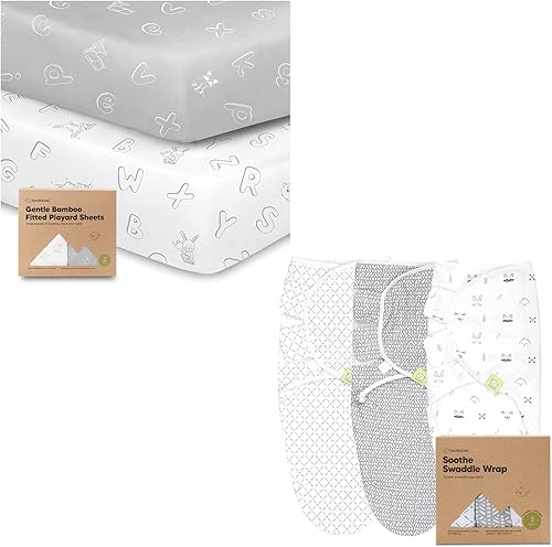 KeaBabies Paquete de 2 sábanas para cuna, paquete y juego de sábanas bajeras y paquete de 3 sacos de dormir orgánicos para bebé, sábanas Pack N Play