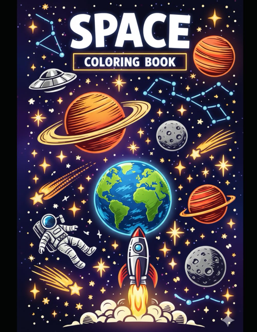 Cosmic Adventures: The Ultimate Space Coloring Book: 100 Exciting Coloring Pages and Fun Facts About Planets, Stars, Rockets, Space Travel, and Exploring the Universe — Made Just for 10 Year Olds