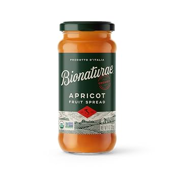 Bionaturae Organic Apricot Fruit Spread - Jelly Organic, Non-GMO, USDA Certified, No Sugar Added, No Preservatives, Fruit Jam, Made in Italy - 9 Oz, 1 Pack
