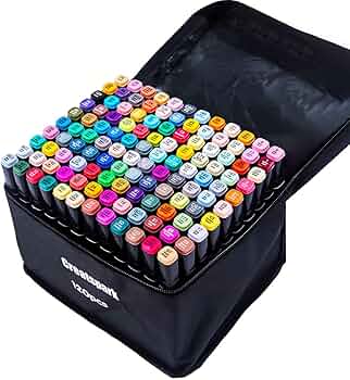 Alcohol Markers 120 Colors with Base Dual Tip Art Drawing Markers for Anime Sketch Illustrations - Refillable