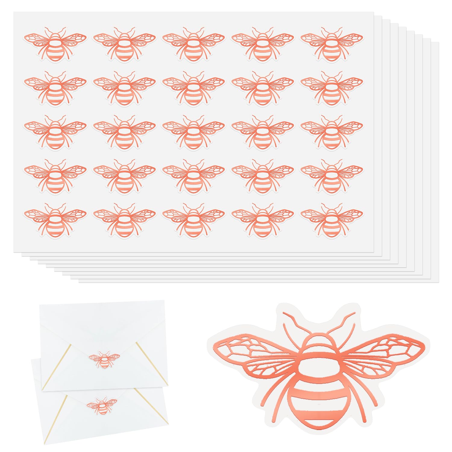 TSUOUKL 1 rotolo/500 adesivi per ape, ape, adesivi per ricompensa, animali per bambini, piccole api, adesivi per api, rotolo impermeabile, per scrapbooking, fai da te