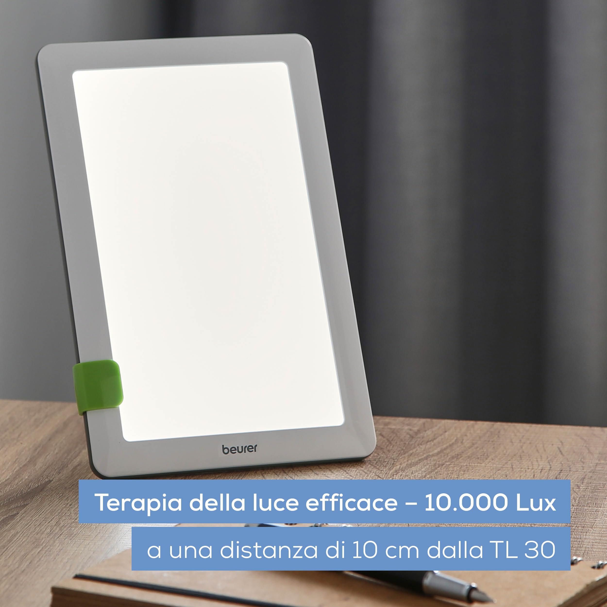 Beurer TL 30 Lampada che Simula la Luce Naturale del Giorno 10mila lux, Lampada SAD per Benessere nei Mesi con poco Sole, Compatta per Scrivania o da Viaggio e Regolazione Variabile, Tecnologia LED