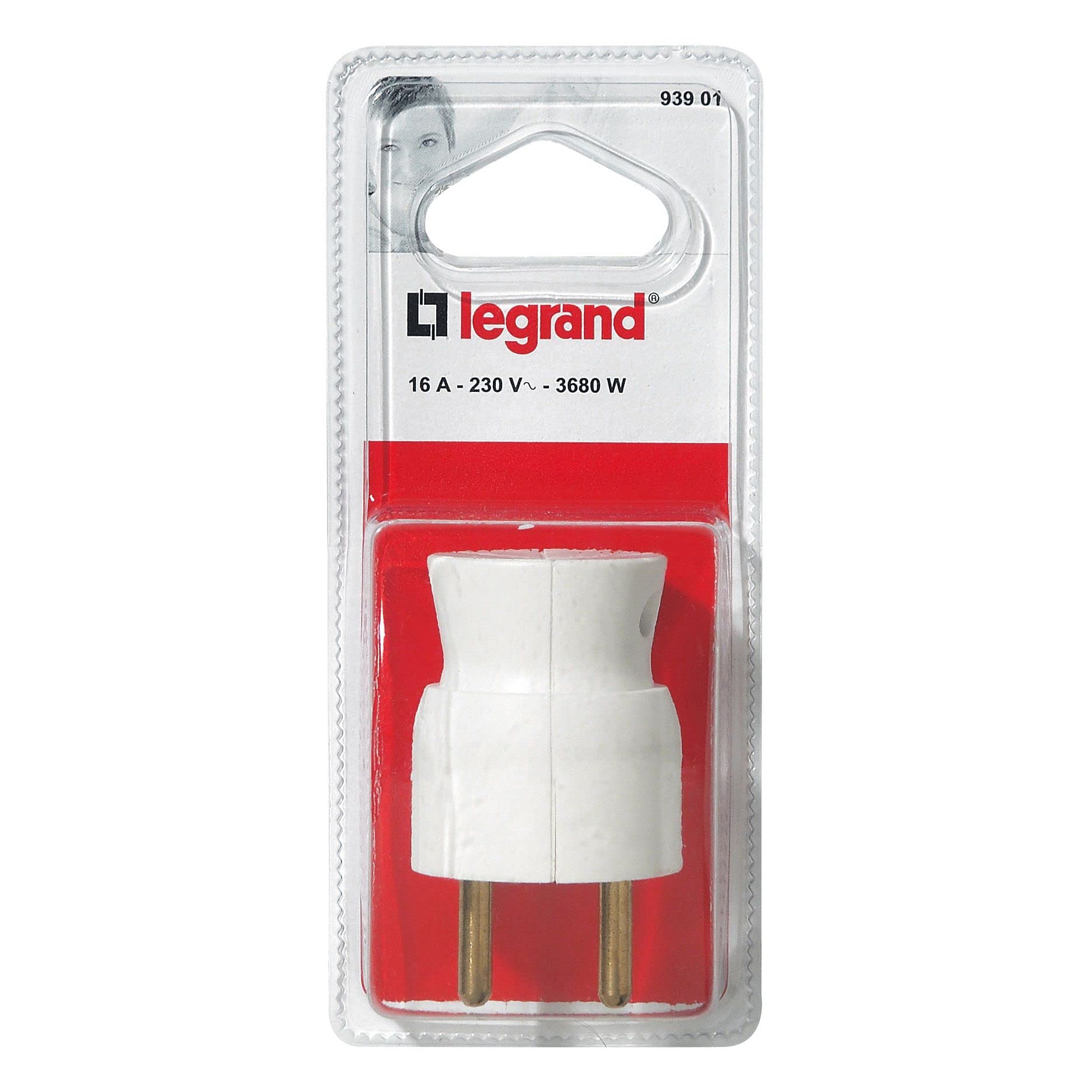 Legrand leg93901 Mono Plug 2P + T 16 A Output Cable Tidy White