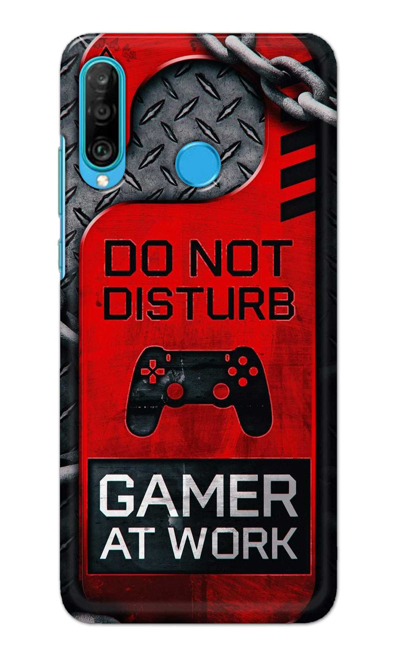 PRINTFIDAA Don�t Disturb Gamer at Work Hard Back Cover for Huawei P30 Lite/Nova 4e, Marie-L21BX, MAR-L01A, MAR-L21A Back Cover -(P5) GOD1004