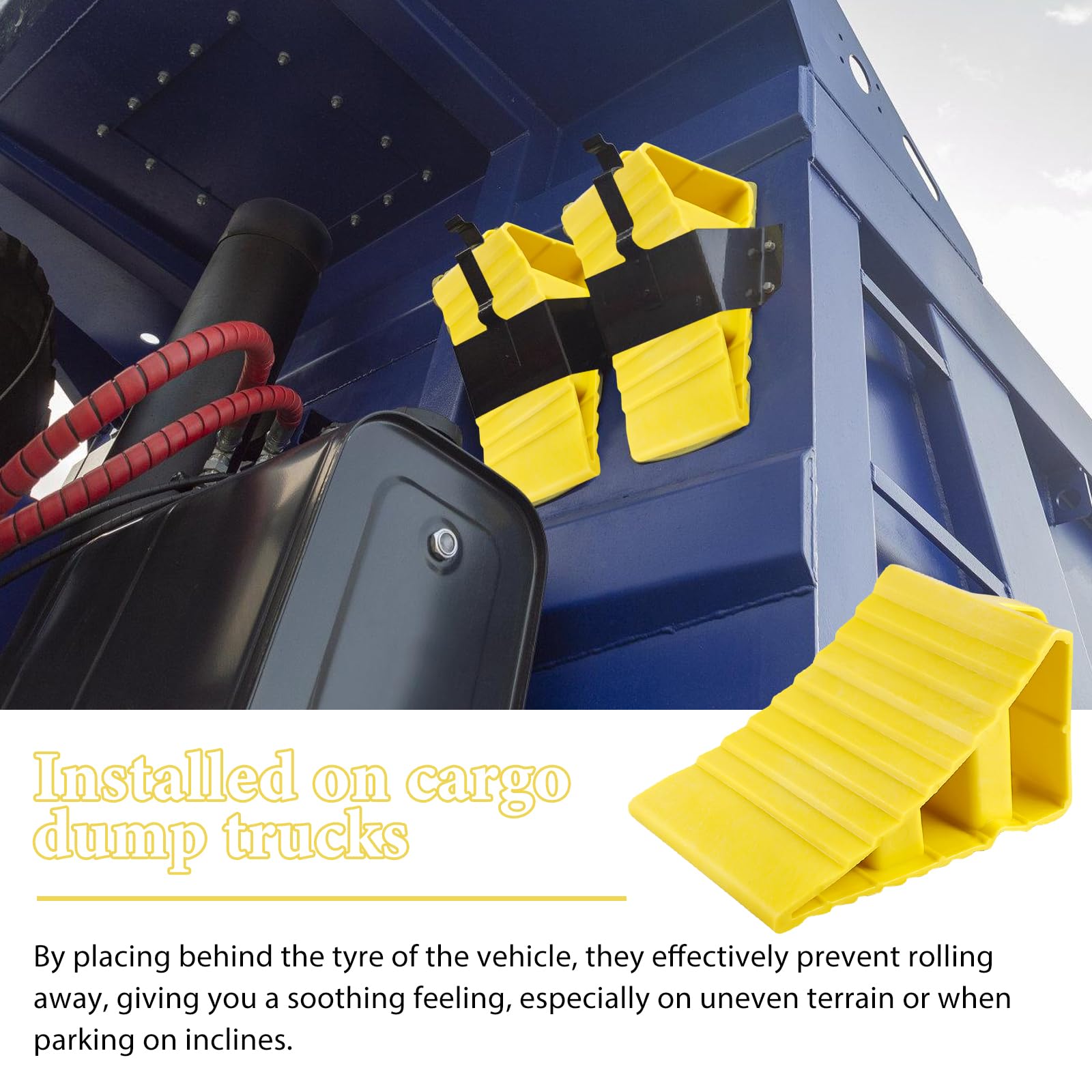 2 Piezas Calzos Coche, Cuña para Ruedas de Coches, Cuña Rueda Coche, Calzo de Goma para Ruedas, Cuñas de Goma para Coche, Calzas de Goma Coche, Cuñas Antideslizantes para Caravana, Autocaravana,Coche