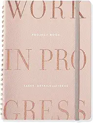 Fringe Livro de projetos de couro vegano, 160 páginas, 18 x 21 cm, argila (962059)