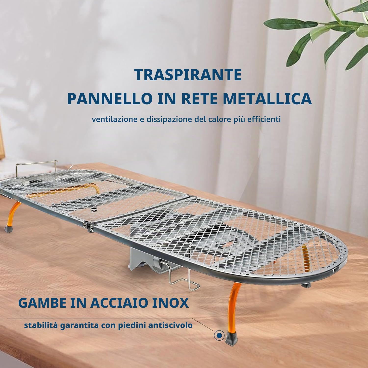 NEWFUN Asse da Stiro Pieghevole, Salvaspazio con Gambe Tavolo Pieghevoli, Asse da Stiro Compatto, Grigio