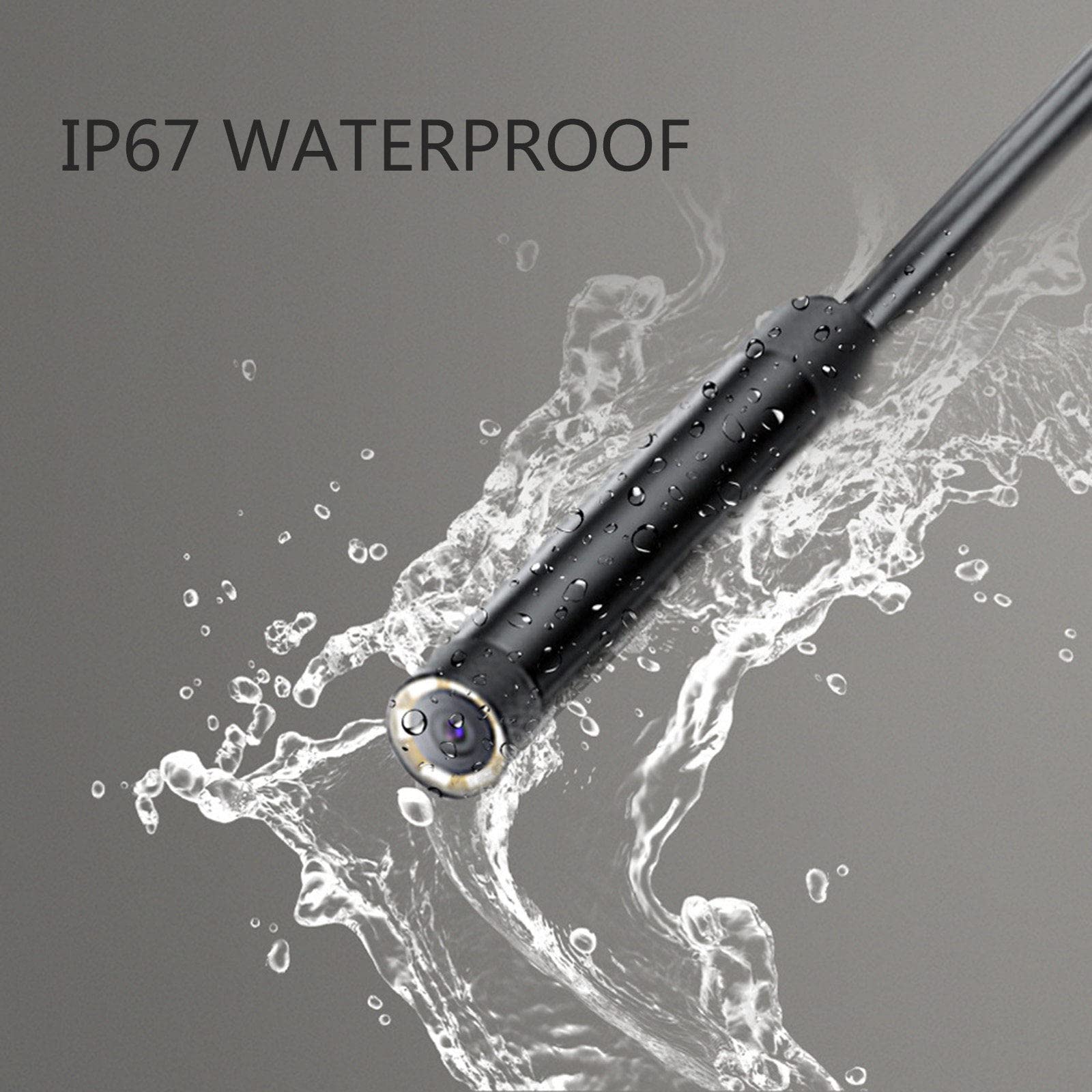 Przemysłowa kamera inspekcyjna endoskopowa, wodoodporna kamera endoskopowa 5” Ips z kolorowym ekranem, ręczna kamera wężowa rotacją ekranu o mocy 200 W,8mm