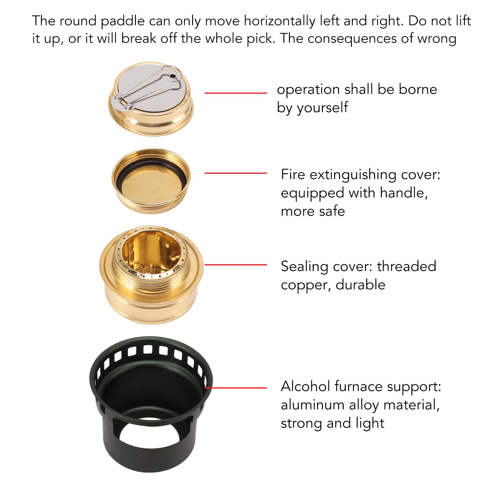 VBESTLIFE Alcohol Stove for Backpacking, Spirit Burner Copper Windproof Portable Aluminium Alloy Alcohol Backpacking Stove for Camping Picnic (Blackish Green) - Image 2