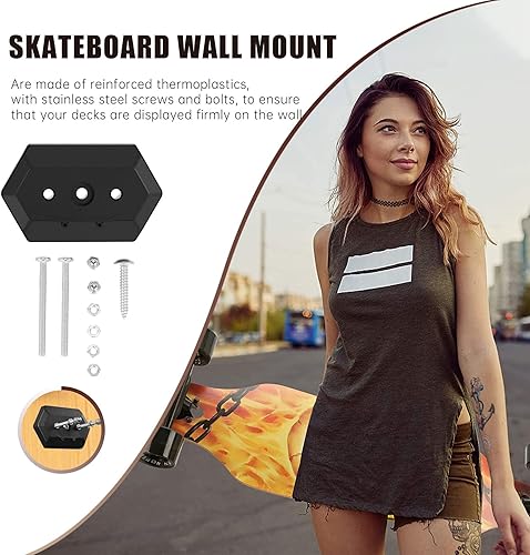 Miniatura 3 de Hikeen - Soporte de pared para monopatín para exhibición y almacenamiento, efecto flotante