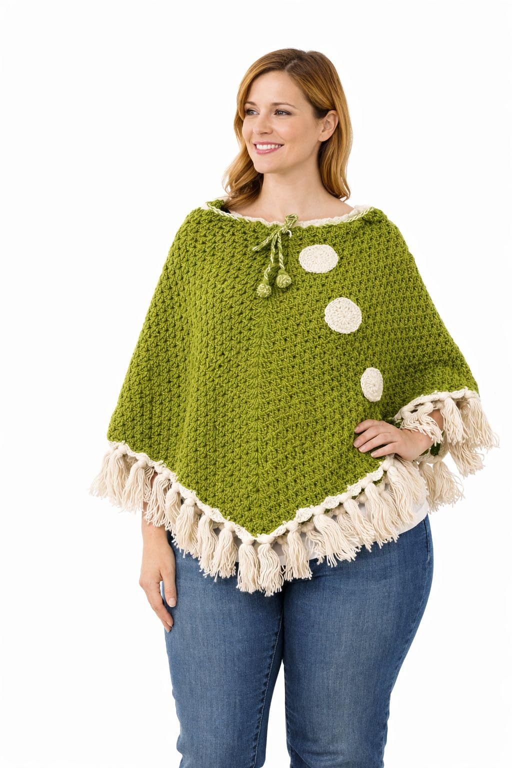Handmade Crochet Poncho for Women & Girls | Soft Knitted Tassel Cape Shawl | Boho Style Winter Wrap | Lightweight Warm Shoulder Cover Up | Cozy Fashion Wrap for Winter-picture-47