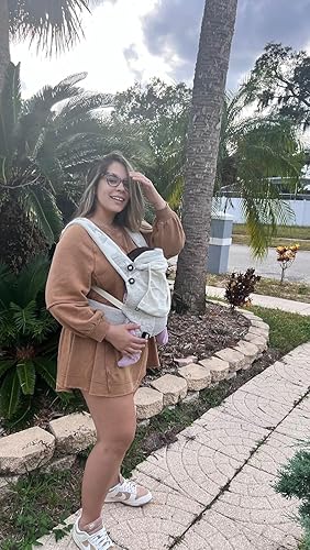 Miniatura 9 de Bebamour Portabebés de punto para recién nacidos a niños pequeños -Portabebés ligero 3 en 1 Portabebés de transporte delantero y trasero (gris, 7-32