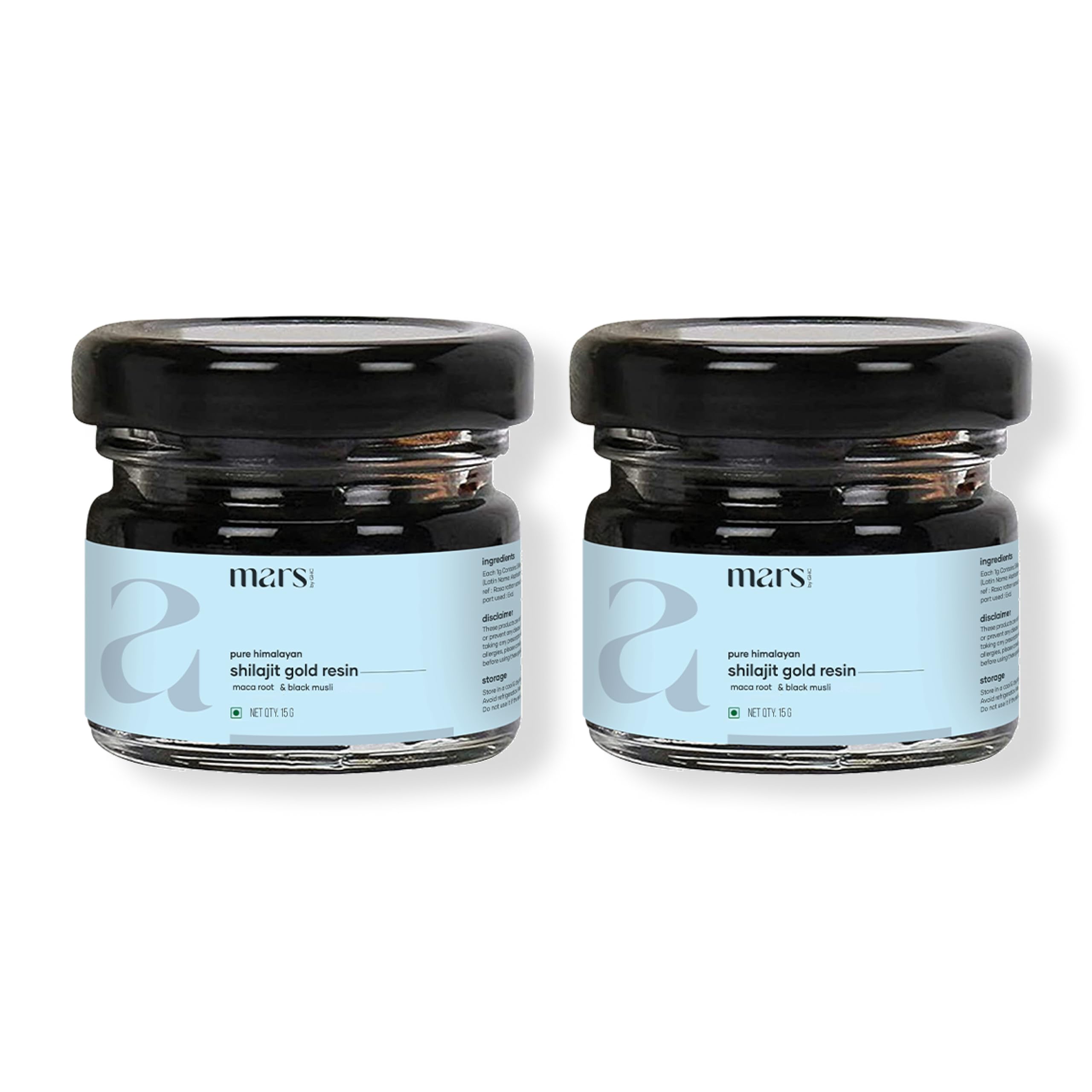 Mars Himalayan Shilajit Gold Resin – Organically Extracted from High-Altitude Himalayas | Supports Natural Energy, Vitality & Wellness | 30g - Pack of 2
