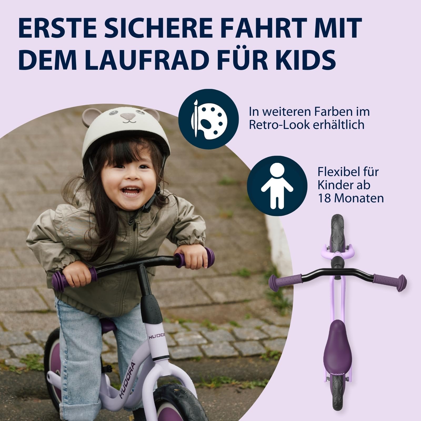 hudora kinderfahrrad pedale Cruisy 10 Inch Balance Bike - High-Quality Learning Wheel from 15 Months suv e-bike Fishing Nylon Backpack Tackle Frame-Lens:BLACK ICE / Light Blue HCS Tint