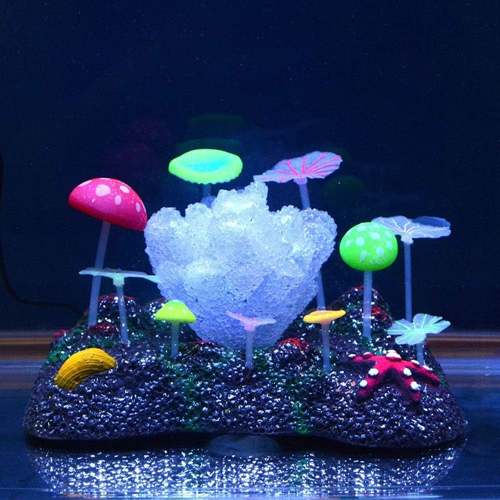 Saim Glow in The Dark Artificial Coral for Fish Tank Decorative Aquarium Ornament