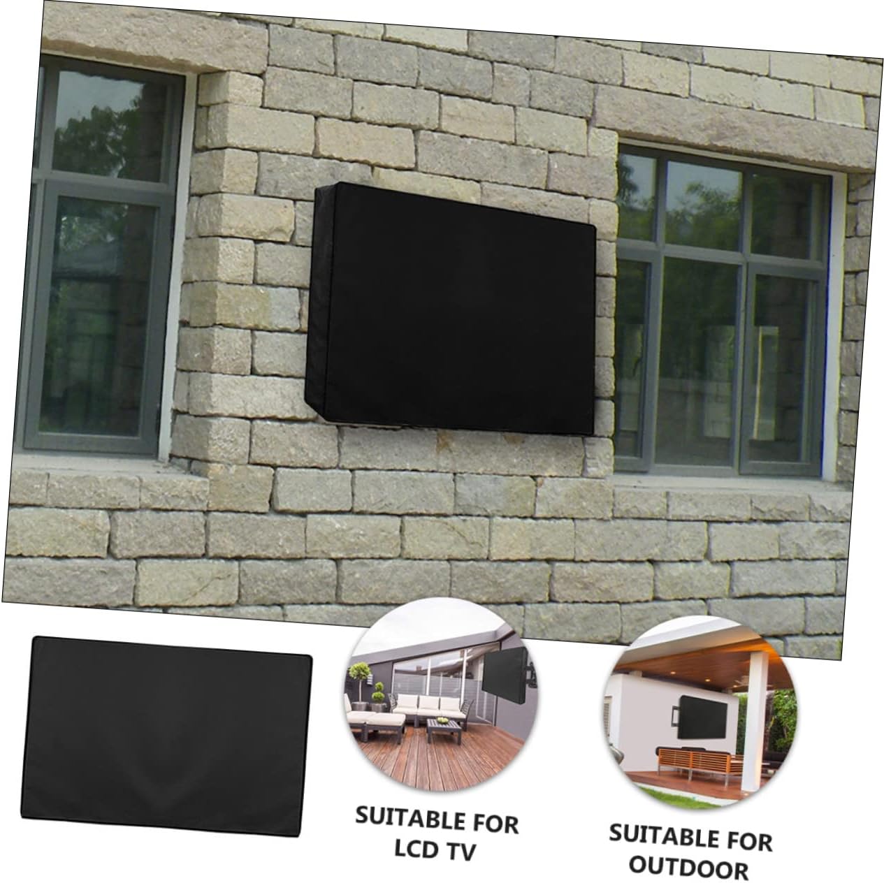 VILLCASE Outdoor Tv Cover for Lcd Led Screens Dust and Weatherproof Protector for Gardens and Patios Remote Control Pocket Included