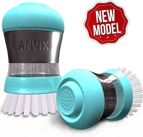 Miniatura 2 de Paquete de 4 cepillos de palma dispensadores de jabón (color tiffany, 2 unidades) (color gris, paquete de 2)