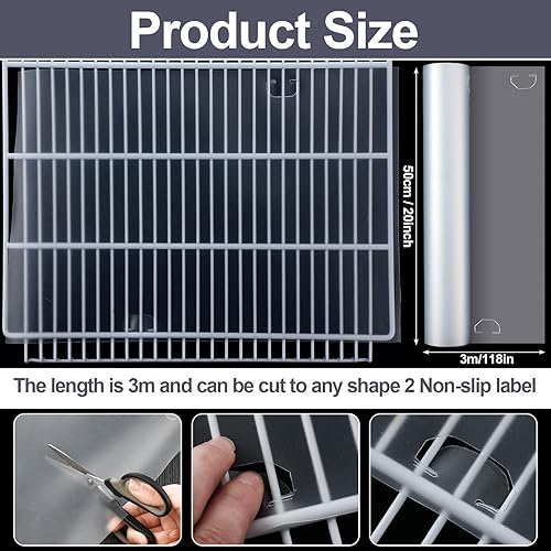 Miniatura 9 de 2 rollos de revestimiento de alambre transparente para estantes de alambre, impermeables, no adhesivas, estante de alambre para refrigerador,