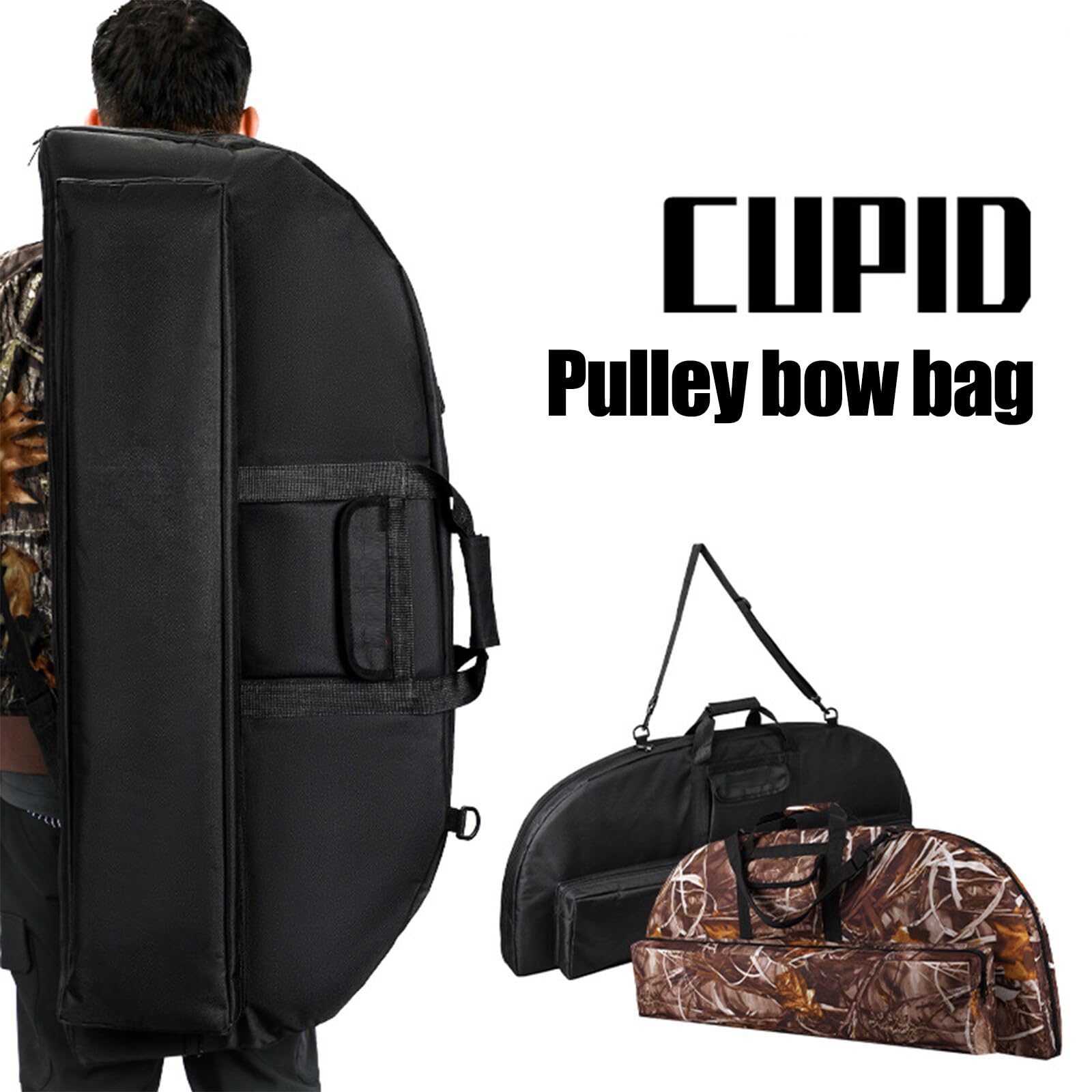 Bolsa de transporte de arco compuesto de múltiples bolsillos con bolsillo de flecha para caza