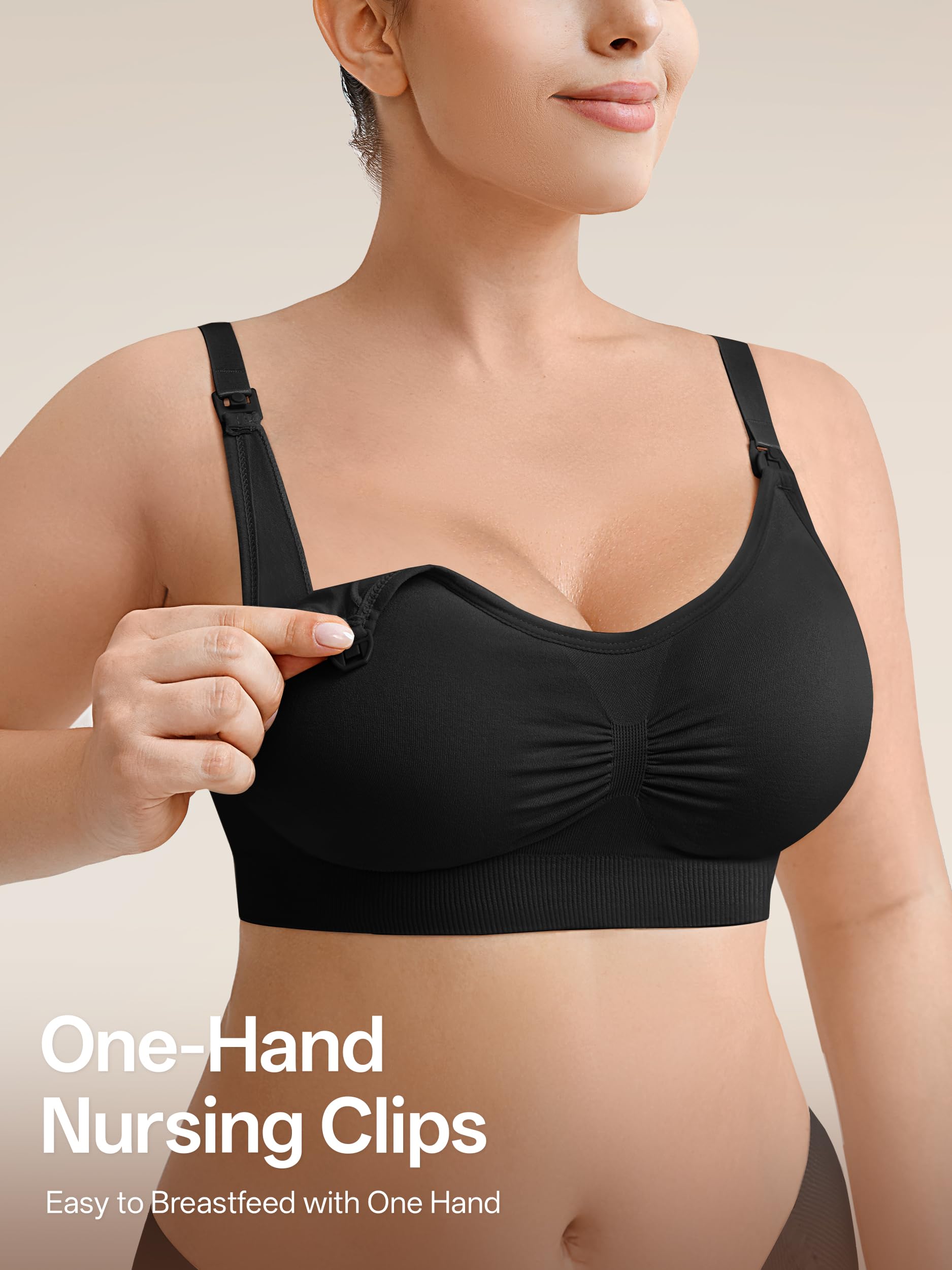 Angelhood Soutien-gorge d'allaitement ultra confortable sans couture pour maternité avec extension de soutien-gorge