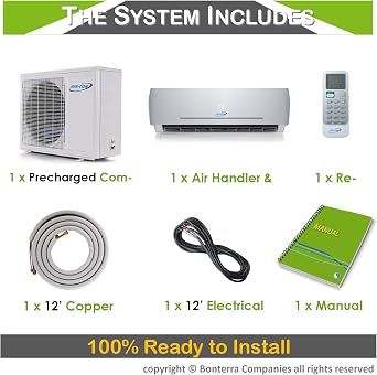 2 Zone Mini Split - 18000 + 24000 Ductless Air Conditioner - Pre-Charged Dual Zone Mini Split - Premium Quality - USA Parts & Awesome Support