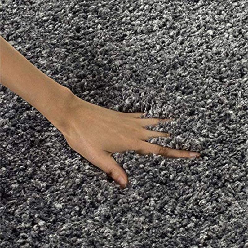 Image of Carpet for Living Room 5X7 FEET Modern Soft Shaggy Carpet Thick, Fluffy & 2 inch Pile Shag Rug for Your Kids Room, Bedroom & Livingroom (Black Grey)
