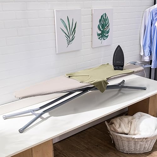 Miniatura 4 de Tabla de planchar de tamaño completo fabricada en Estados Unidos por Seymour Home Products (gris espacial). Incluye soporte de hierro, cubierta y