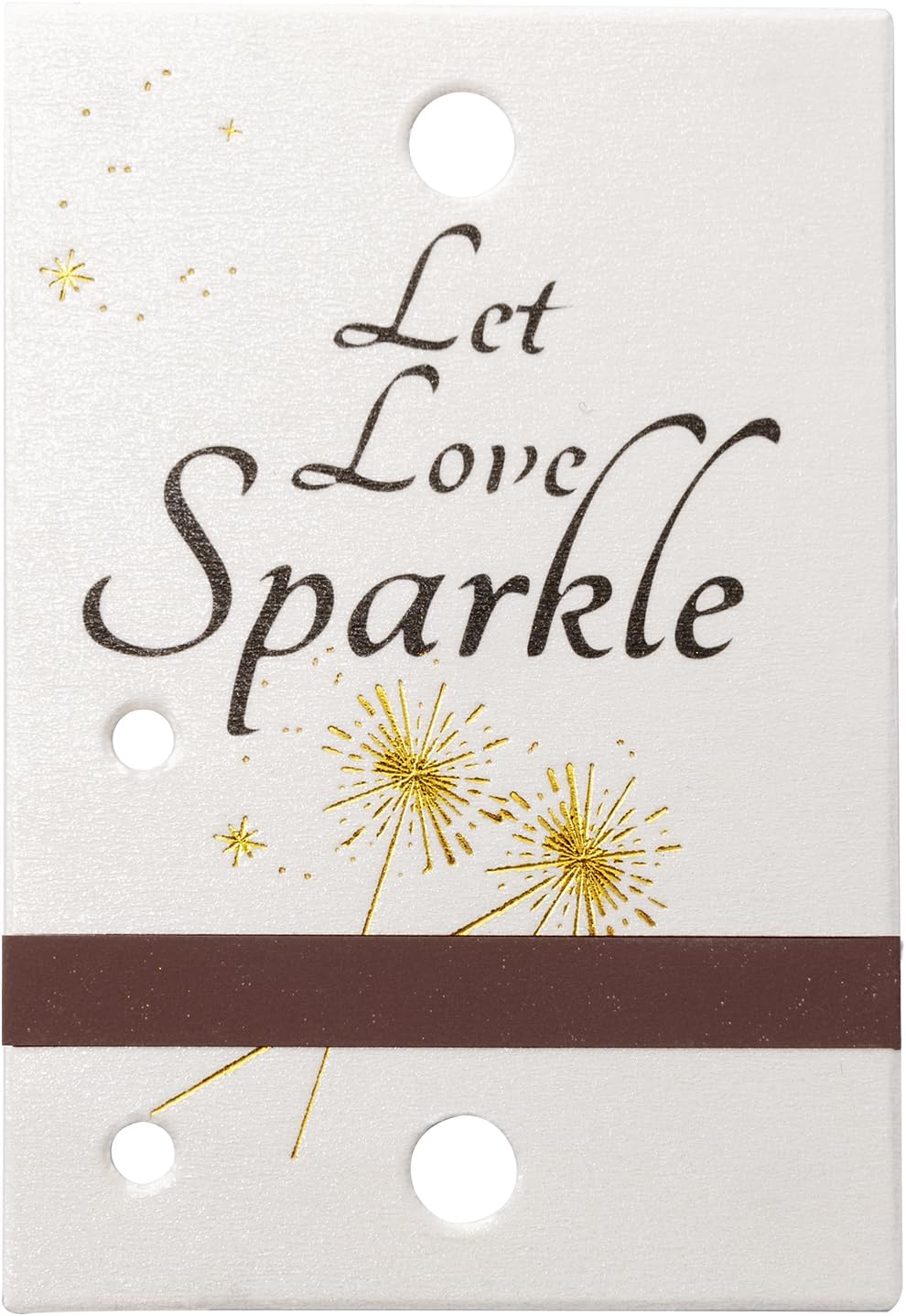 odeeoqcc 100pcs Gold Foil Hot Stamping Wedding Sparkler Tags with Match Holder and Striker "Let Love Sparkle" Send-Off,Pearlescent White