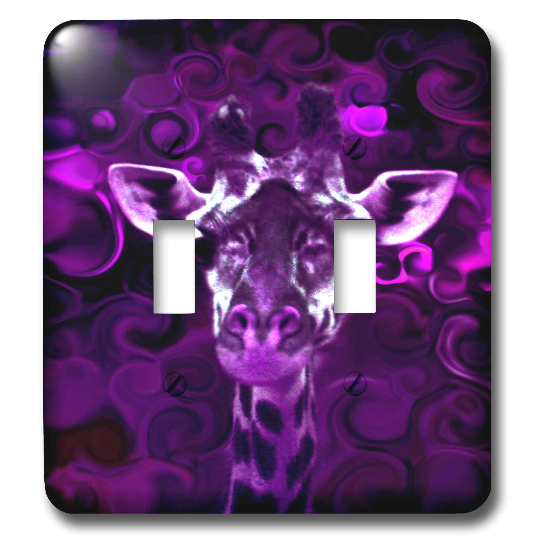 3dRose BlakCircleGirl - Animal - Giraffe Closeup Purple - A purple version of my giraffe photo manipulation - double toggle switch (lsp_301223_2)