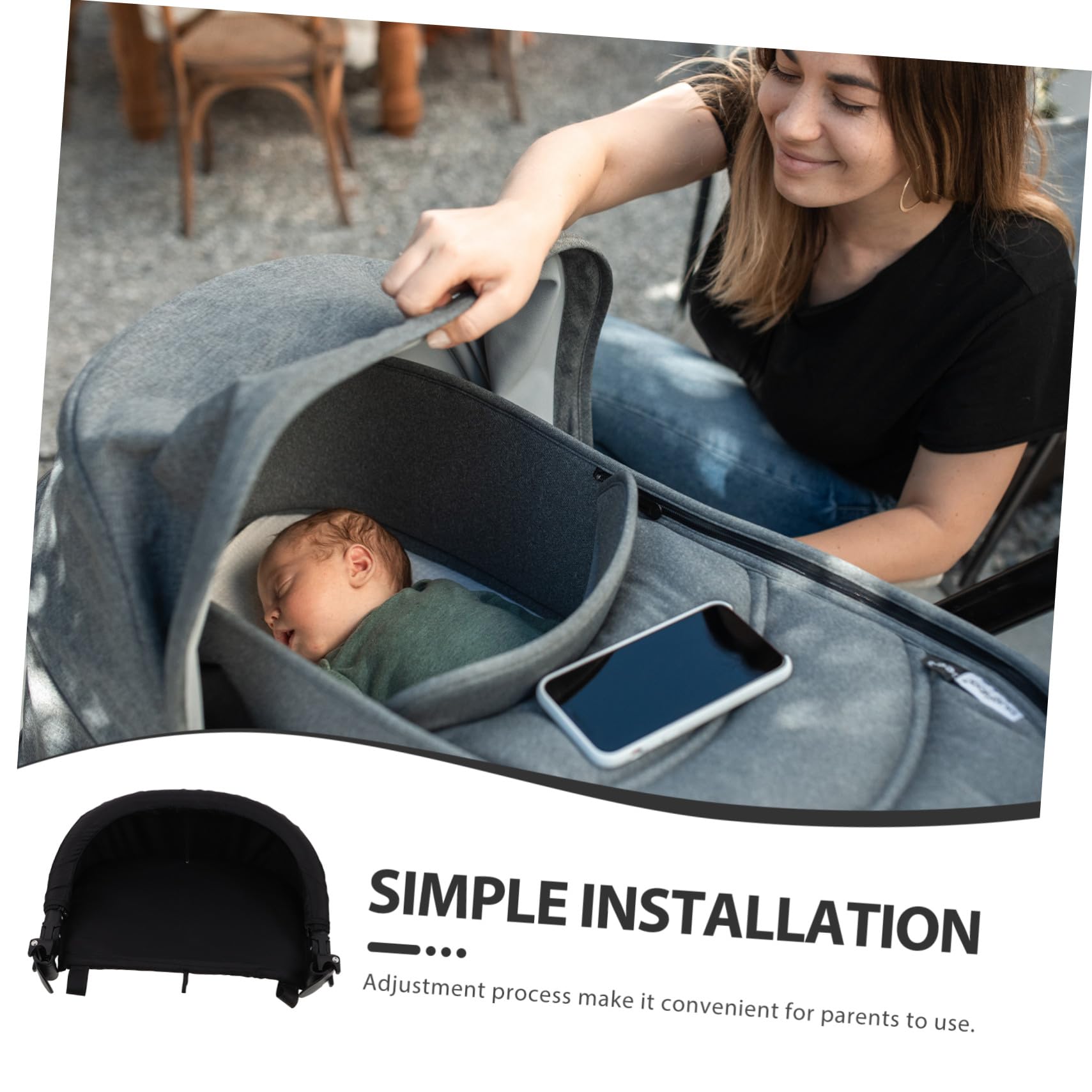 Extensor de Reposapiés para Cochecito Infantil Plegable Negro