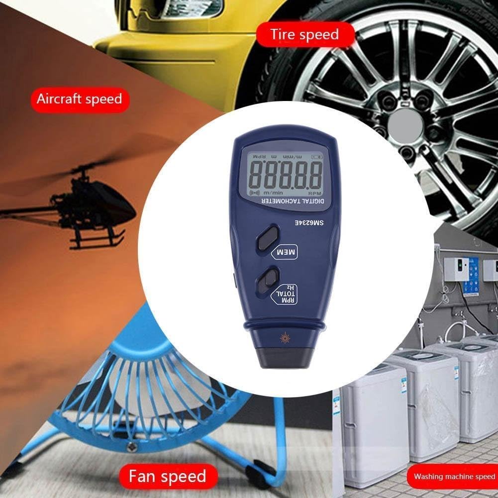 Solar System Controller 3in1Portable Professional Photo Tachometer Wide Measuring Range for 2.5~99999 RPM Digital Tachometer /0.05~1666Hz/1~99999Total SM6234E