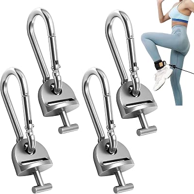 AMTHKNO 4 Pair T Lock Adapter W/Snap Hooks for Tonal Accessories, Tonal Accessory Shelf and Tonal Gym Shelf & Cable Machine Accessories (Only T Lock Adapter W/Snap Hooks)