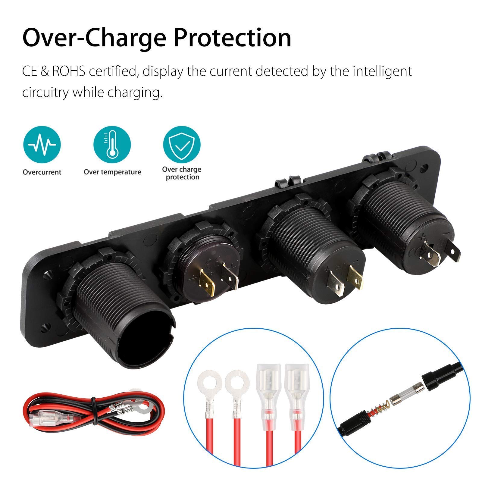Snapklik.com : 4 In 1 Charger Socket Panel, Dual 2.1A USB A Ports ...