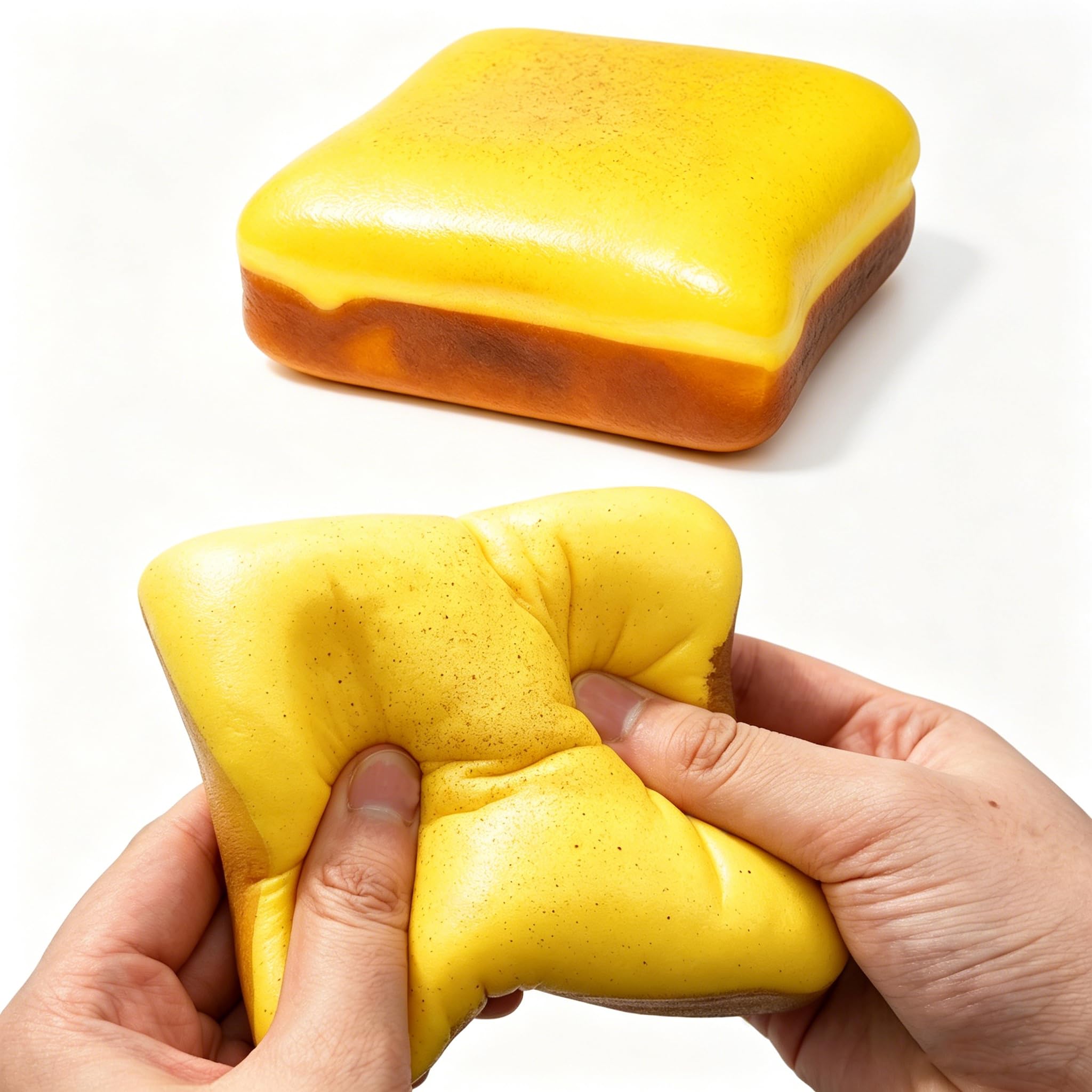Ultra Soft Slow Rising Squishy Stress Relief, Realistic Toast Bread Squeeze Fidget for Adults, Anxiety Relief Desk Decor