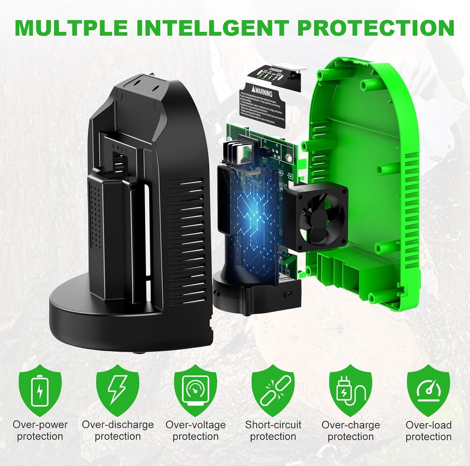 Rapid Charger Replacement for EGO Battery Charger CH5500 CH2100, Compatible with EGO Charger CH3200 CH5500 CH2800D for EGO 56V Battery BA2800 BA4200 BA1400 BA5600 & Power+ Cordless Tools - Image 7