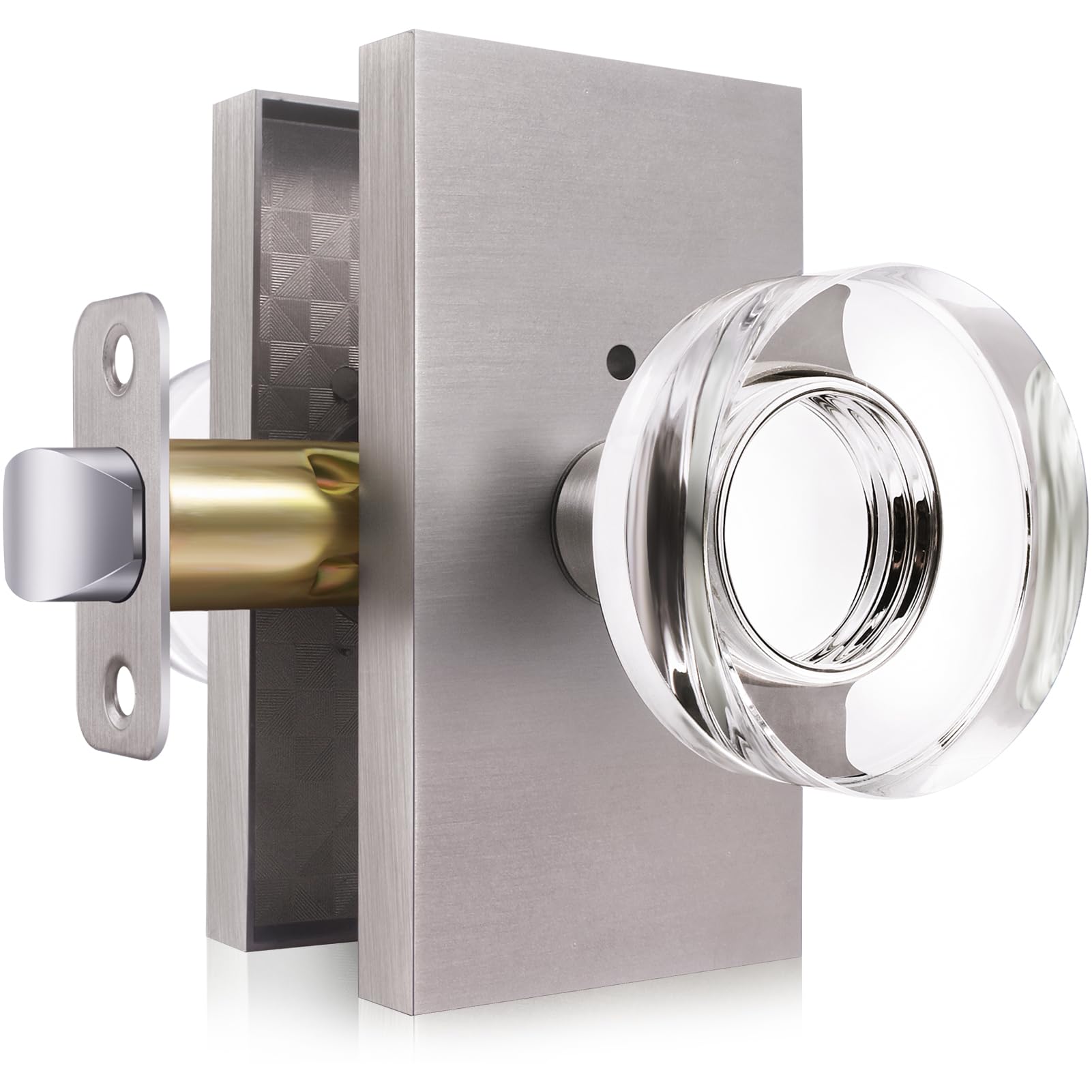 Black Glass Door Knobs with Lock - Privacy & Style -31