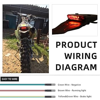 Amazon.com: DREAMIZER Motorcycle Rear Fender LED Brake Red