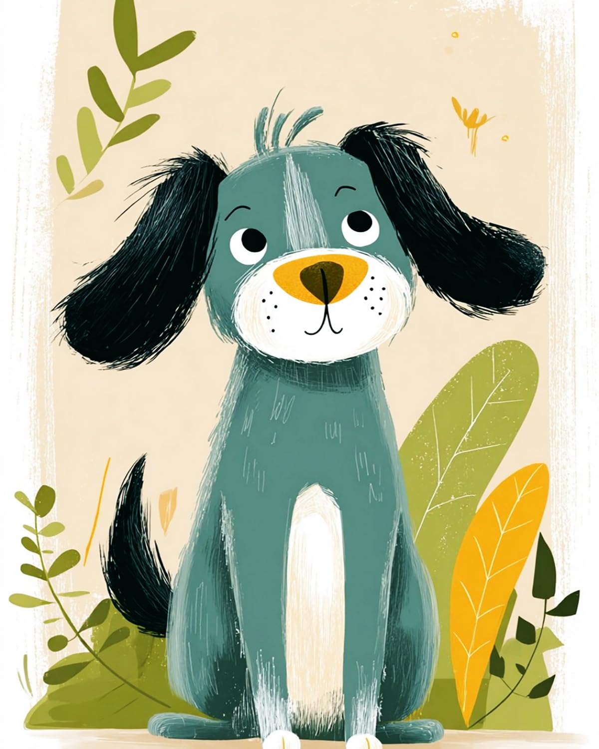 LIUBAISHI Paint by Numbers for Adults – 16"x20" | DIY Wall Art for Living Room, Relaxing Hobby for Stress Relief, Full Painting Kit with 3 Brushes-Adorable Puppy (2)