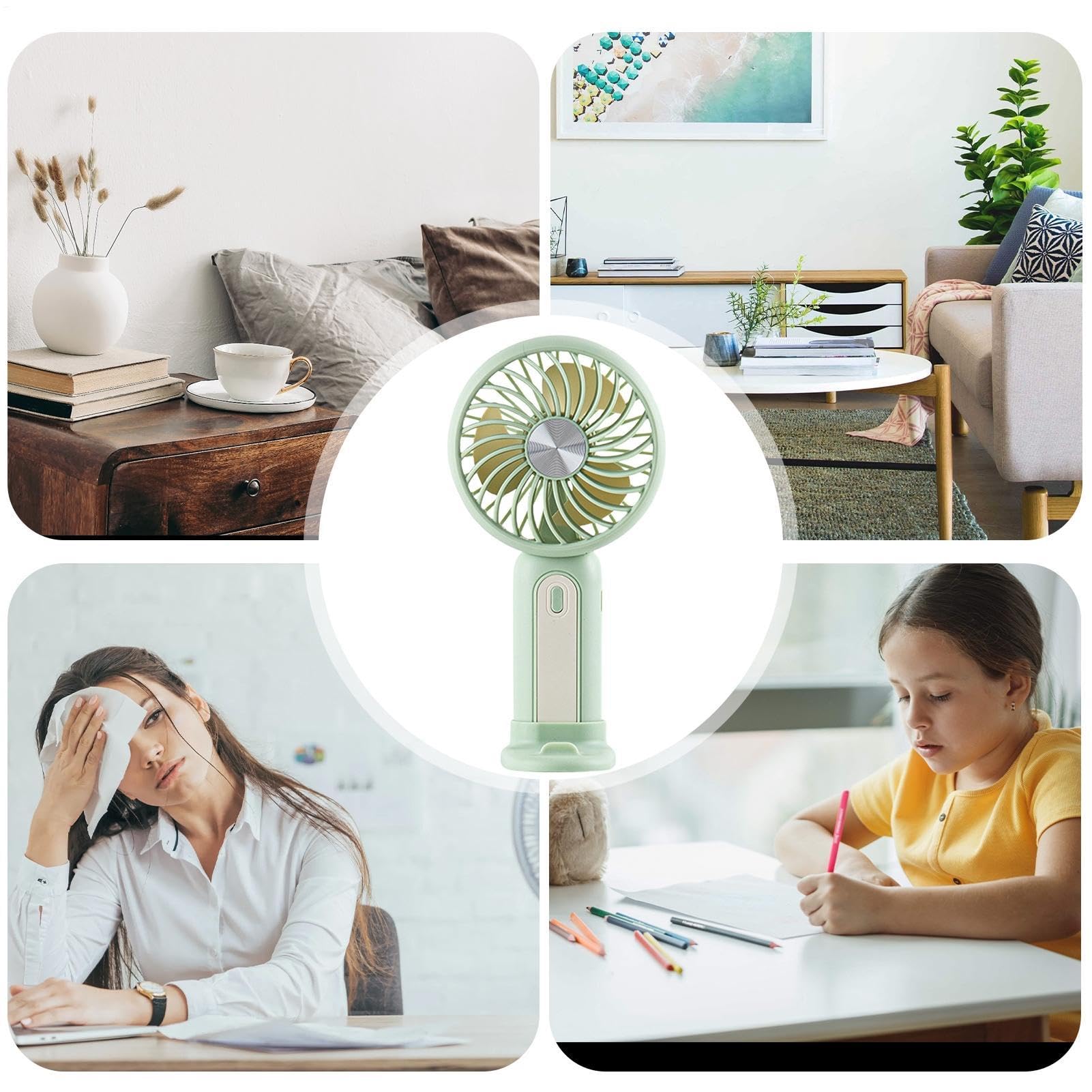 Ventilateur Rechargeable: Mini Ventilateur De Table USB Portable, Design En Forme De Bande Dessinée | Refroidisseur D'air Silencieux En ABS PP Pour Les Trailers En Plein Air, Studio, Voyage, Cadeau,
