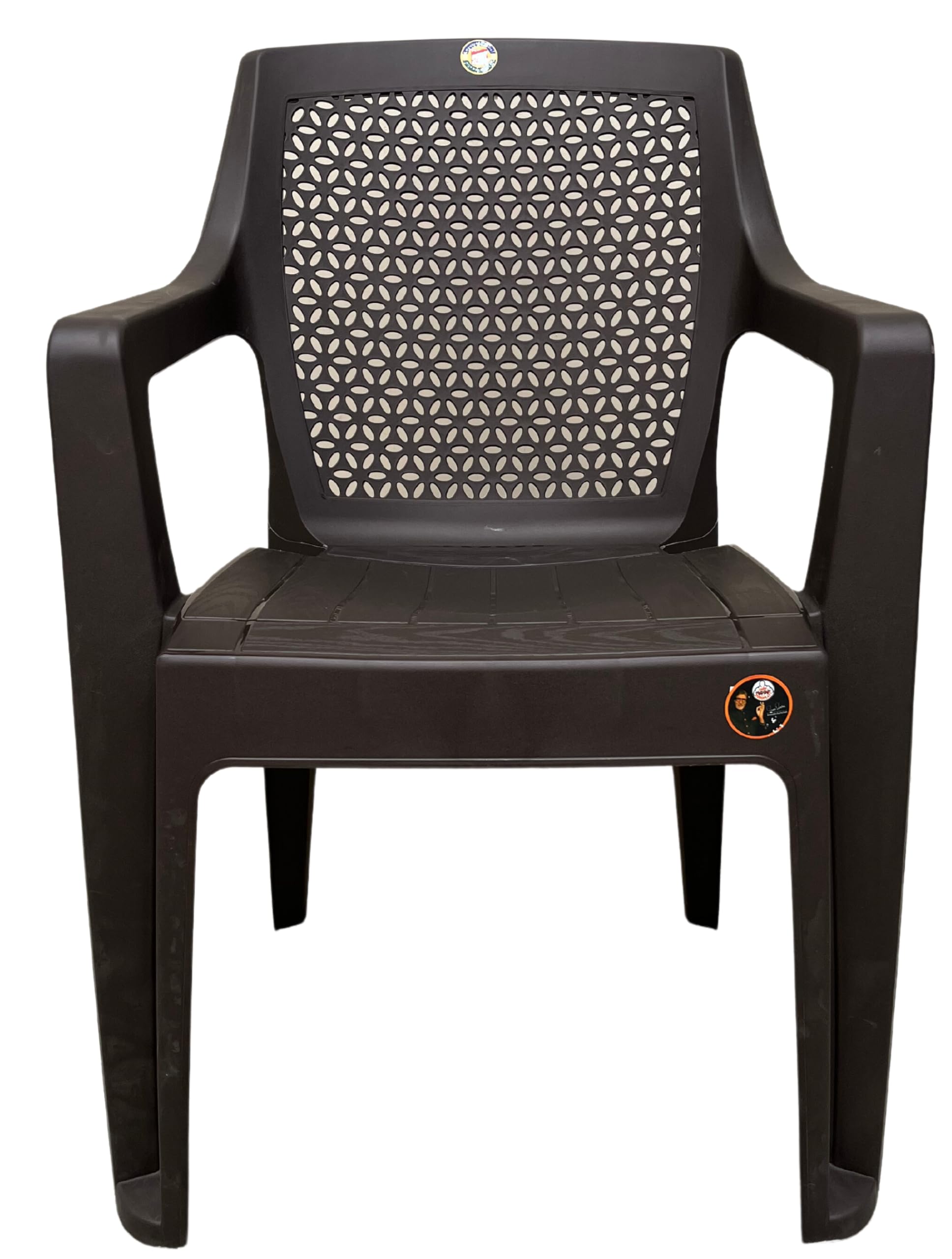 HomiQ Cello Sonet Plastic Chair | Chairs for Home, Living Room, Garden, Indoor and Outdoor Use |(Colour: Brown; Set of 2 Chairs) 3