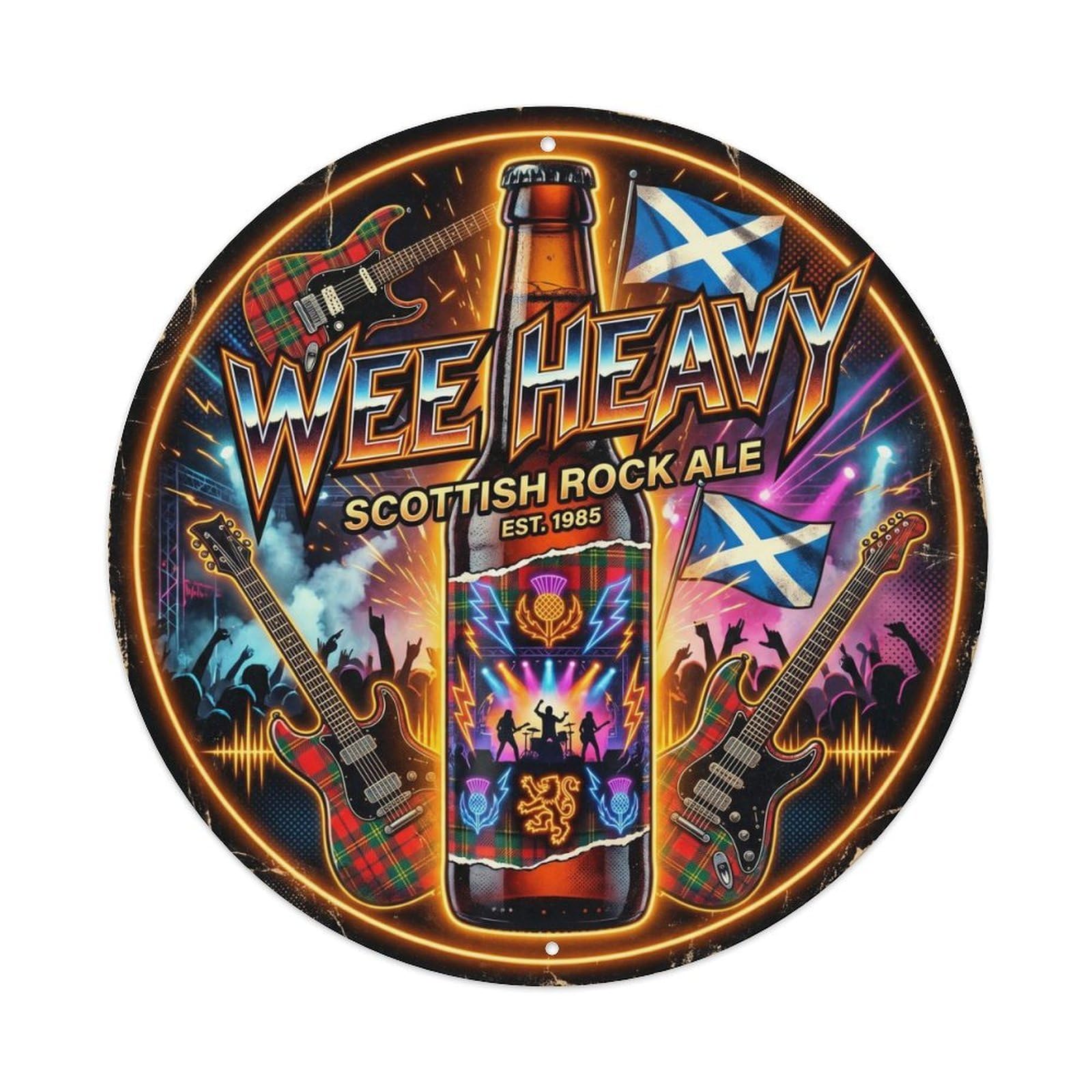 Scottish Wee Heavy Ale Strong Taproom Festival Brew Metal Tin Sign
