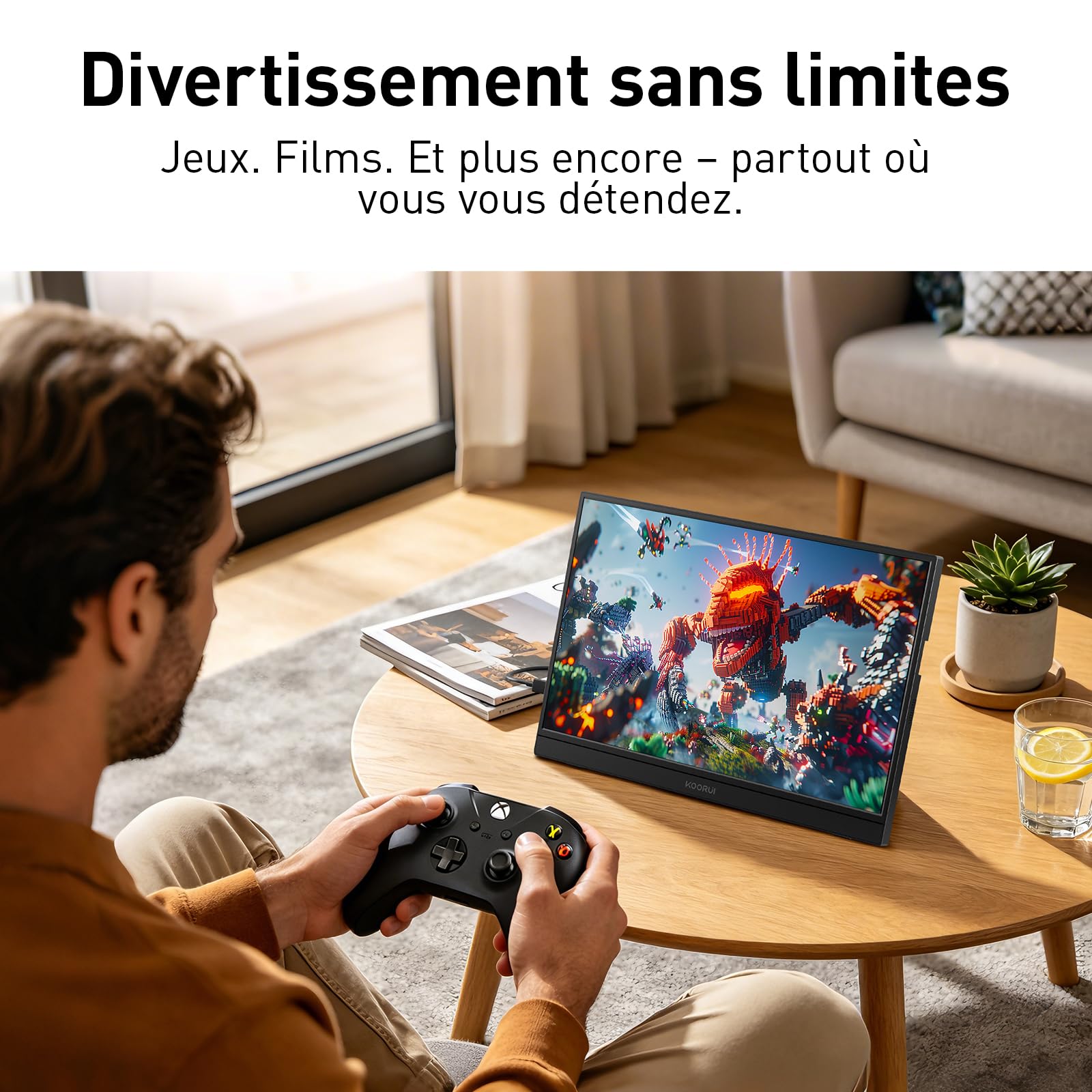 KOORUI Ecran Portable 15,6" IPS FHD HDMI USB Type C Haut-parleurs Intégrés