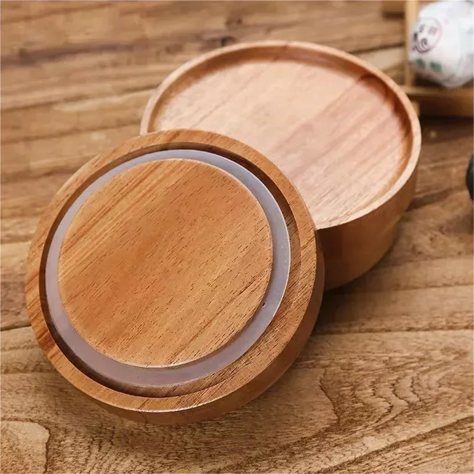 Vorratsglas, Luftdichtes Vorratsglas aus Glas mit Holzdeckel for Lebensmittel, klar, 3000 ml