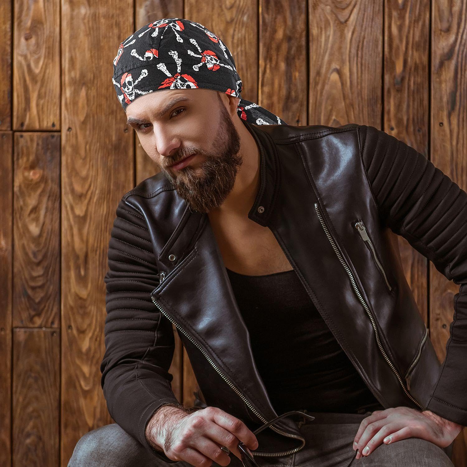 1 pieza de funda transpirable pirata, 1 pieza de pañuelo de calavera, pañuelo pirata, bufanda pirata para hombres, tela pirata para niños, sombreros piratas para mujeres