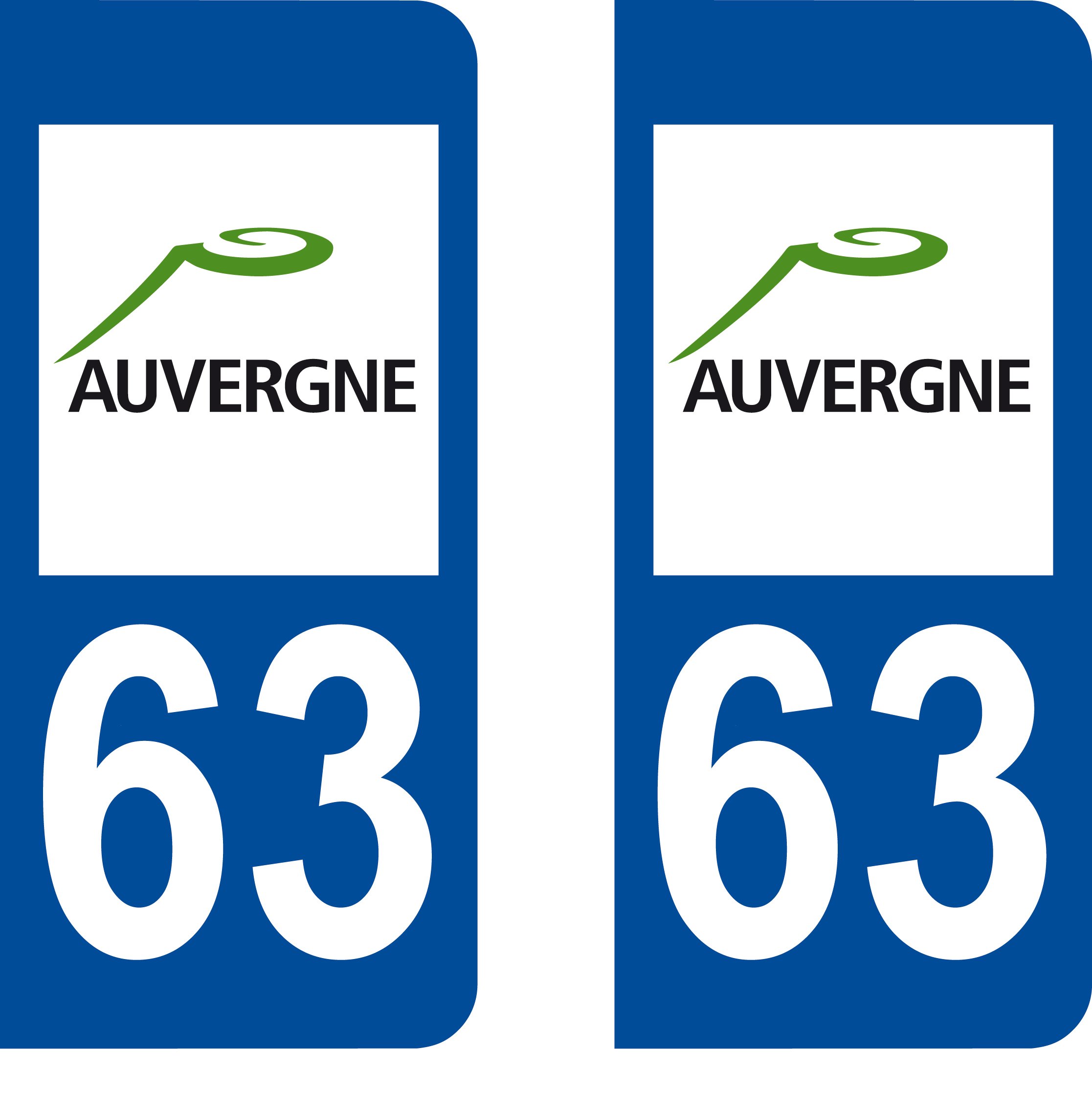 2 Self-Adhesive Department 63 Number Plate Registration Stickers [may not apply to UK market]