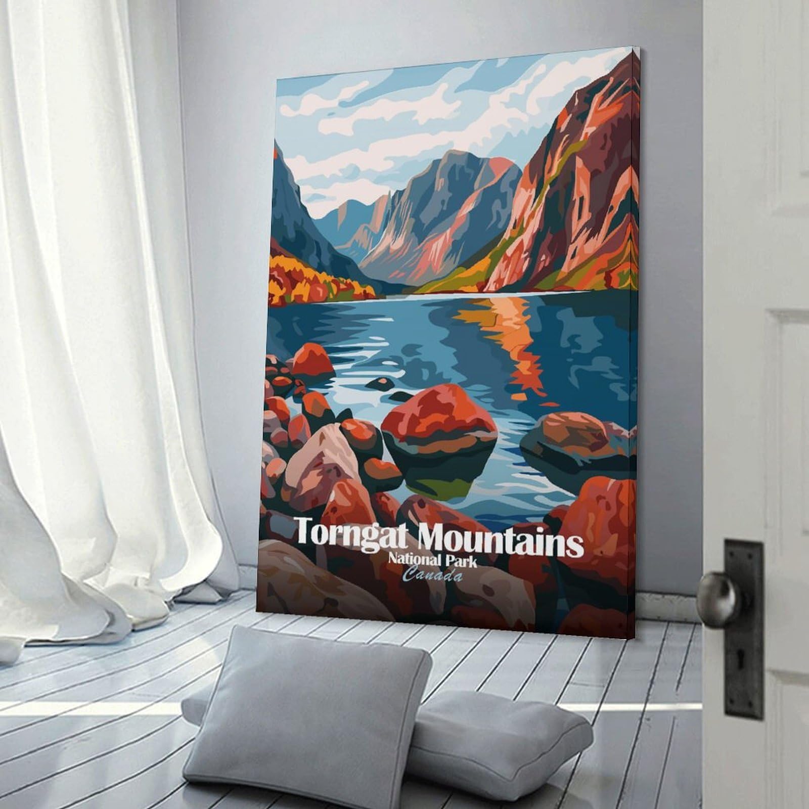 Junmoney Room Decor Wall Art Torngat Mountains National Park Canada, 12x18inch(30x45cm), for Workspace Walls, Study Corners Or Bedrooms, A Smart Decor Choice for Study Walls