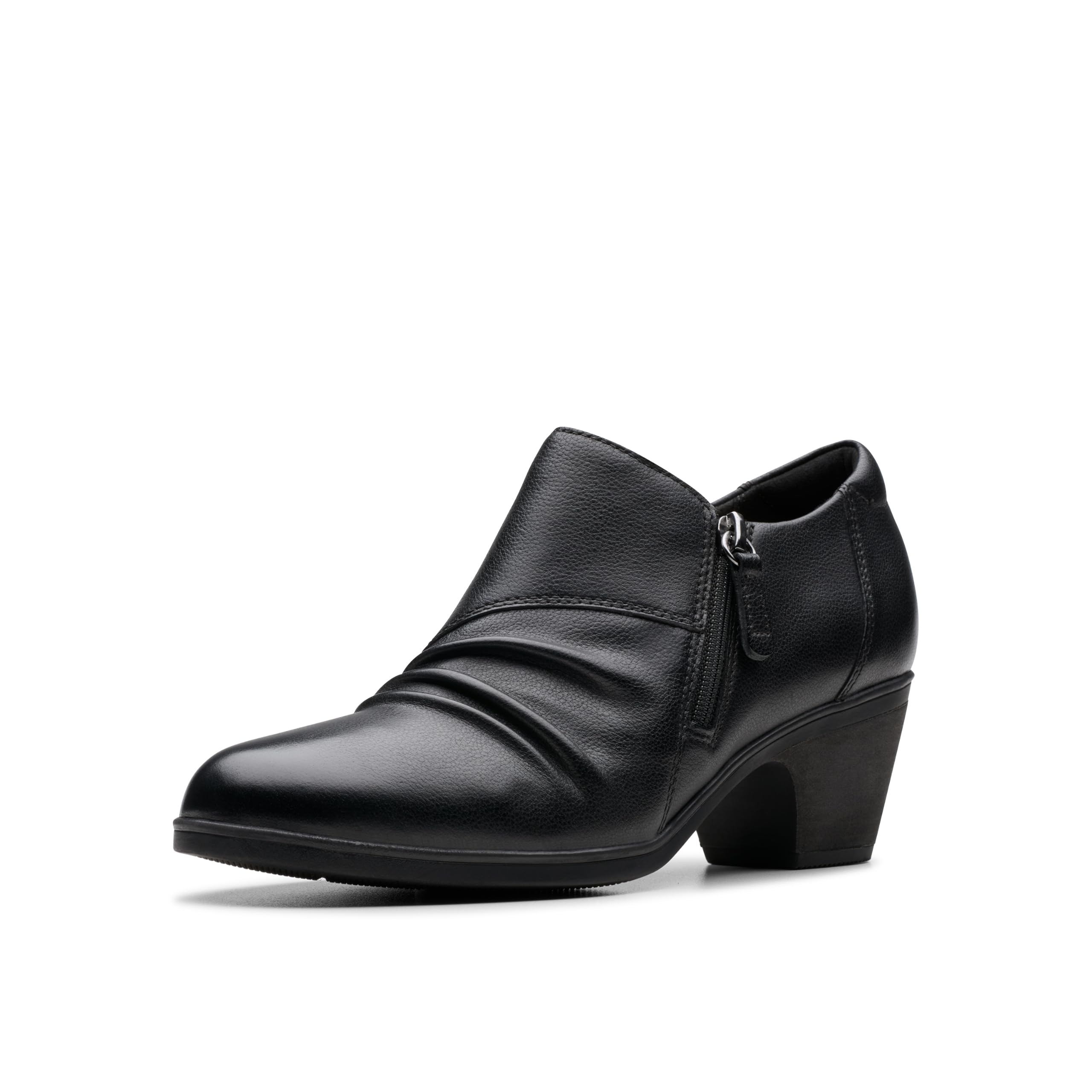 Clarks Damen Emily2 Braley Stiefelette, Schwarz Leder, 37.5 EU Weit