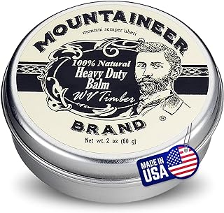 Mountaineer Brand Natural Heavy Duty Beard Balm | Timber Scent | Made in West Virginia | Beard Tamer | Conditions, Softens, Tames, Style | 2oz