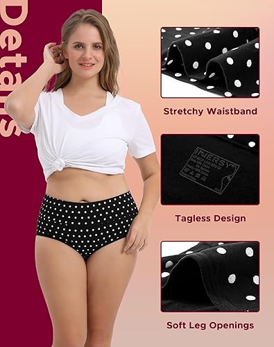 Miniatura 2 de INNERSY Bragas de menstruación para mujer, de cintura alta, a prueba de fugas, posparto, paquete de 3