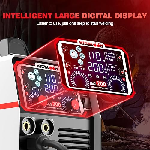 Miniatura 18 de Soldador MIG de 250 amperios - 4 en 1 MIG/Stick/Lift TIG Soldador de gas sin gas Digital MIG Soldador MIG 110V/220V Máquina de soldadura de pantalla